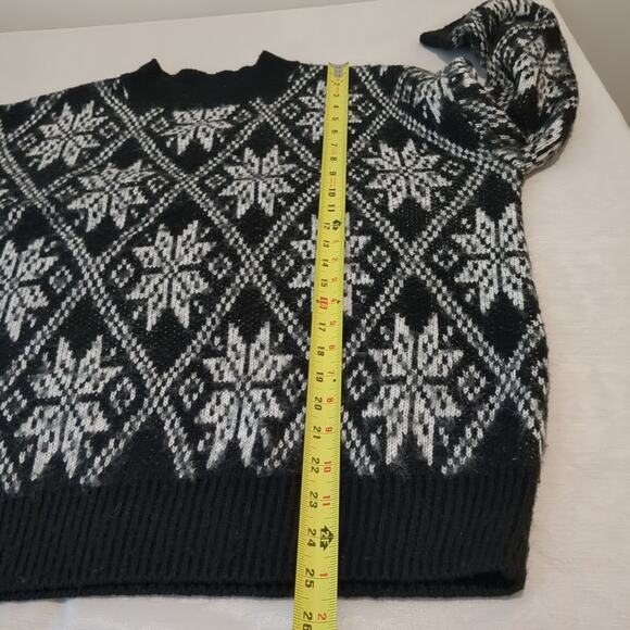 Asos Design Cozy Women's 4 Small Black White Oversized Chunky Crewneck Sweater - Picture 9 of 9